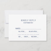 地中海ブルー ギリシャ鍵 結婚式 返信 RSVP 招待状 (正面)