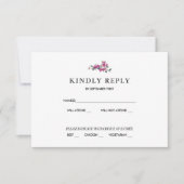 地中海ブーゲンビリア ピンク バーガンディー RSVP 招待状 (正面)