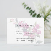 地中海ブーゲンビリア ピンク RSVP 返信 招待状 (スタンド正面)