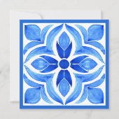 地中海マジョリカタイルのレモン 誕生日パーティー 招待状 (裏面)