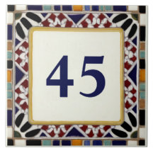 地中海モザイクハウスナンバーサインプレート