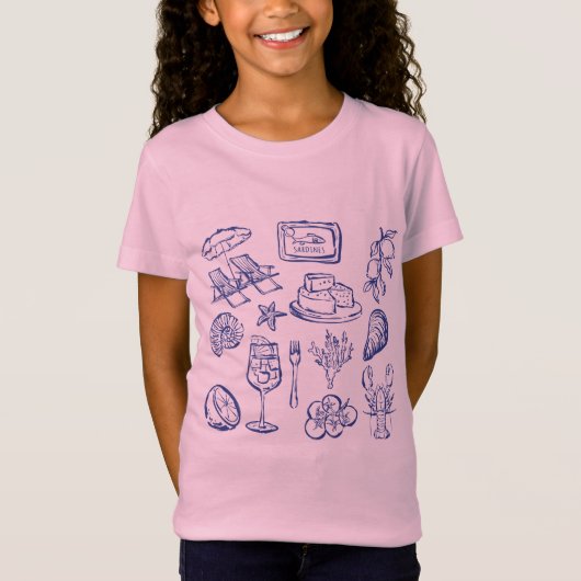 地中海ライフの輪郭 Tシャツ (正面)