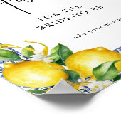 地中海レモンのブライダルシャワーのアドバイスサイン ポスター (角)