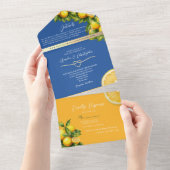 地中海レモンウェディング オールインワン招待状 (貼ってはがせる)