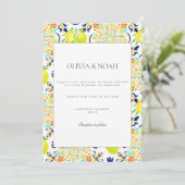 地中海レモンタイル ウェディング 招待状 (スタンド正面)