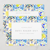 地中海レモンタイル バチェラー パーティー カード (正面/裏面)