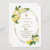 地中海レモンフルーツカリグラフィー《キリスト教》洗礼式や命名式 招待状 (正面/裏面)