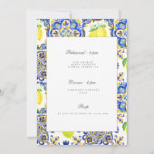 地中海レモンリハーサルディナー招待状 招待状 (裏面)