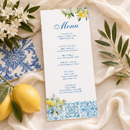 地中海レモン ブルー タイル ウェディング メニュー