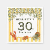 地中海ロブスターのブルスケッタ 30歳の誕生日 スタンダードカクテルナプキン (正面)