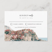 地中海式返信はがき Cinque ウェディング RSVP カード (正面)