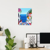 地中海沿いのテラス ウォールアート (ホームオフィス)