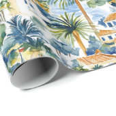 地中海沿岸の海のウェディング ラッピングペーパー (ロールコーナー)