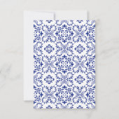 地中海風のレモンとブルーのモザイクタイルを使ったウェディングのお知らせ セーブザデート (裏面)