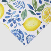地中海風のレモンと青タイル 薄葉紙 (詳細)