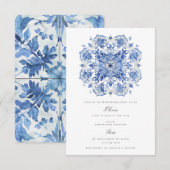 地中海風の水彩 結婚前お披露目招待状 招待状 (正面/裏面)
