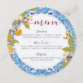 地中海風アマルフィーコーストのベビーシャワー メニュー (正面)