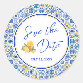 地中海風ウェディング Save The Date 封筒シール ラウンドシール