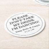 地中海風ブルーレモン モザイクタイル ウェディング ラウンドペーパーコースター (アングル)