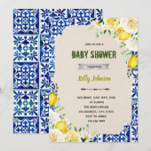 地中海風レモンシャワーバースデー招待状 招待状 (正面/裏面)