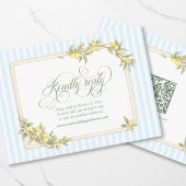 地中海風レモン沿岸ウェディングの出欠確認用QRコード エンクロージャーカード