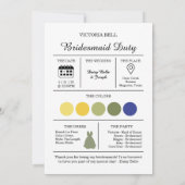 地中海風レモン ブルーモザイクタイル ブライズメイド 招待状 (裏面)