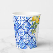 地中海風レモン 青いタイル ブライダルシャワー 紙コップ (右)