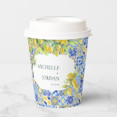 地中海風 レモンタイル ウェディング 紙コップ (正面)