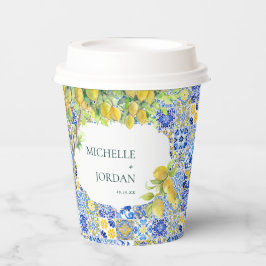 地中海風 レモンタイル ウェディング 紙コップ