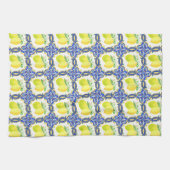 地中海風 レモン シトラス ブルー ホワイト キッチンタオル (横)