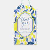 地中海風 青い黄色のレモン ブライダルシャワー ギフトタグ (正面)