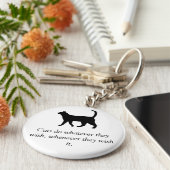 地主の秘密からの猫引用文 キーホルダー (側面)