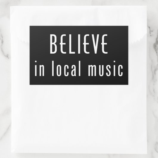 地信じ域音楽で 長方形シール (バッグ)