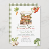 地元でモダン栽培された新鮮な市場の赤ちゃんシャワー 招待状 (正面/裏面)