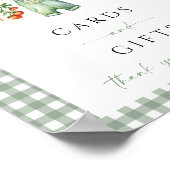 地元で作られたカードとギフトが野菜をサイン ポスター (角)