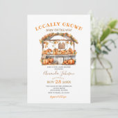 地元で栽培されたオレンジカボチャ市場ベビーシャワー 招待状 (スタンド正面)