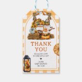 地元で栽培されたカボチャのベビーシャワーメッセージカード ギフトタグ (正面)