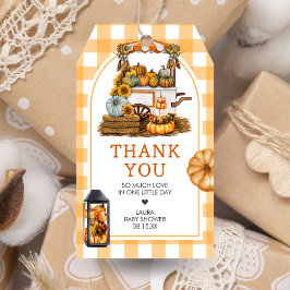 地元で栽培されたカボチャのベビーシャワーメッセージカード ギフトタグ