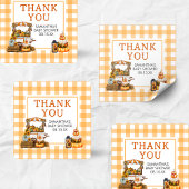 地元で栽培されたカボチャの赤ちゃんシャワー スクエアシール