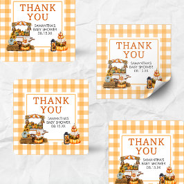 地元で栽培されたカボチャの赤ちゃんシャワー スクエアシール