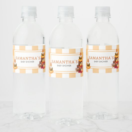 地元で栽培されたカボチャの赤ちゃんシャワー ペットボトルラベル (ボトル)