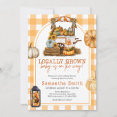 地元で栽培されたカボチャの赤ちゃんシャワー 招待状 (正面)