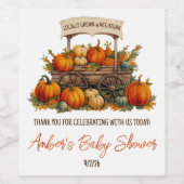 地元で栽培されたカボチャファーマーズマーケットベビーシャワー ワインラベル (シングルラベル)
