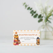 地元で栽培されたカボチャ赤ちゃんシャワーおむつラッフル エンクロージャーカード (スタンド正面)