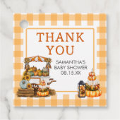 地元で栽培されたカボチャ赤ちゃんシャワースクエア フェイバータグ (正面)