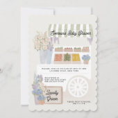 地元で栽培されたカートのベビシャワー招待状 招待状 (正面)