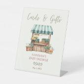 地元で栽培されたカードとギフト赤ちゃんシャワー 台座サイン (正面)