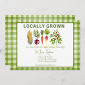 地元で栽培されたガーデンテーマ 招待状 (正面/裏面)