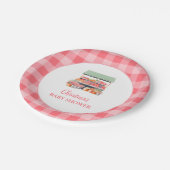 地元で栽培されたギンガムベビーシャワー ペーパープレート (アングル)