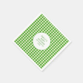 地元で栽培されたグリーンジンガム名ベビーシャワー スタンダードカクテルナプキン (角)